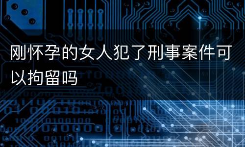 刚怀孕的女人犯了刑事案件可以拘留吗