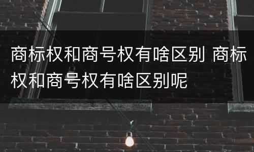 商标权和商号权有啥区别 商标权和商号权有啥区别呢