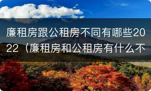 廉租房跟公租房不同有哪些2022（廉租房和公租房有什么不同）
