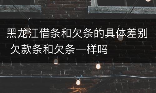 黑龙江借条和欠条的具体差别 欠款条和欠条一样吗