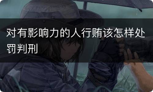 对有影响力的人行贿该怎样处罚判刑