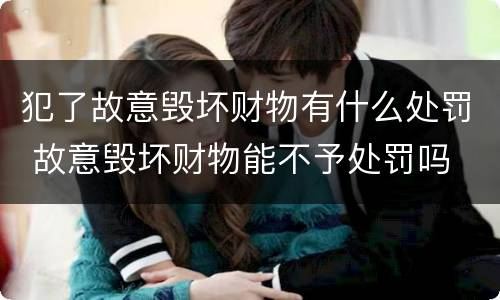犯了故意毁坏财物有什么处罚 故意毁坏财物能不予处罚吗