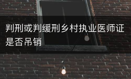判刑或判缓刑乡村执业医师证是否吊销