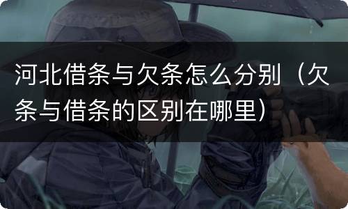 河北借条与欠条怎么分别（欠条与借条的区别在哪里）