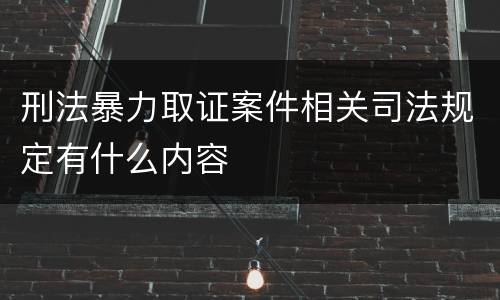 刑法暴力取证案件相关司法规定有什么内容