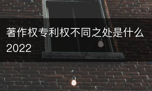 著作权专利权不同之处是什么2022