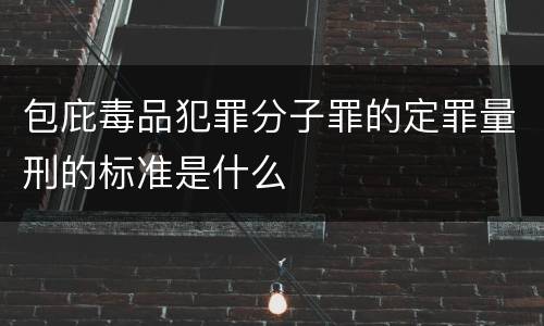 包庇毒品犯罪分子罪的定罪量刑的标准是什么