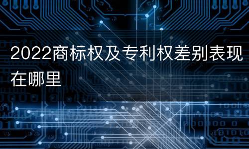 2022商标权及专利权差别表现在哪里