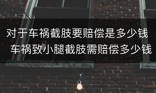 对于车祸截肢要赔偿是多少钱 车祸致小腿截肢需赔偿多少钱
