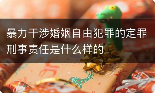 暴力干涉婚姻自由犯罪的定罪刑事责任是什么样的
