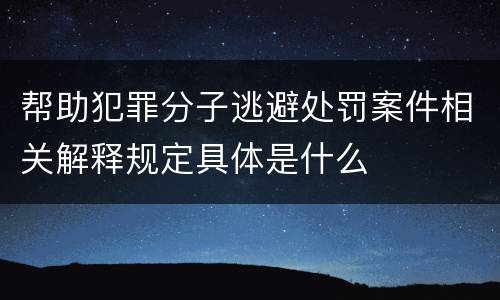 帮助犯罪分子逃避处罚案件相关解释规定具体是什么