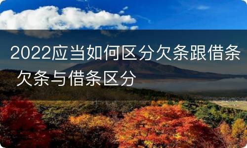 2022应当如何区分欠条跟借条 欠条与借条区分
