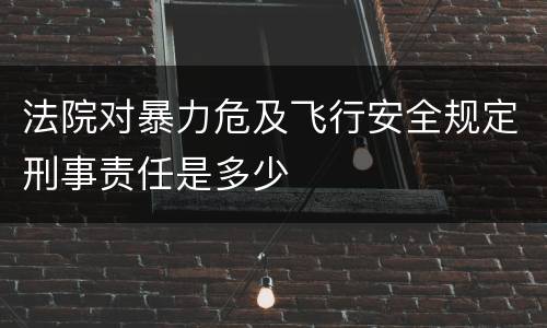 法院对暴力危及飞行安全规定刑事责任是多少