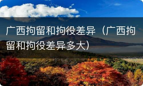 广西拘留和拘役差异（广西拘留和拘役差异多大）