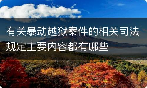 有关暴动越狱案件的相关司法规定主要内容都有哪些