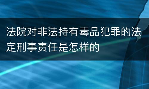 法院对非法持有毒品犯罪的法定刑事责任是怎样的