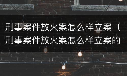 刑事案件放火案怎么样立案（刑事案件放火案怎么样立案的）