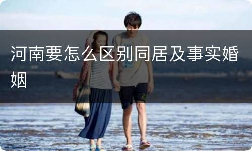 河南要怎么区别同居及事实婚姻