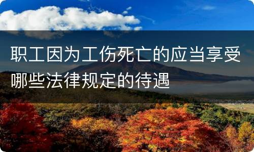 职工因为工伤死亡的应当享受哪些法律规定的待遇