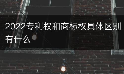 2022专利权和商标权具体区别有什么