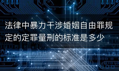 法律中暴力干涉婚姻自由罪规定的定罪量刑的标准是多少