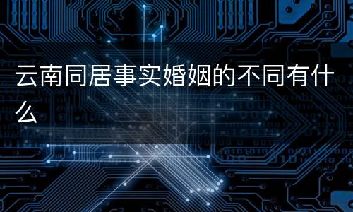 云南同居事实婚姻的不同有什么