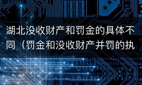 湖北没收财产和罚金的具体不同（罚金和没收财产并罚的执行顺序）