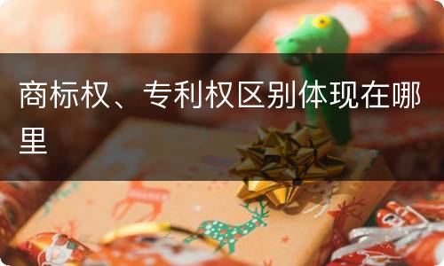 商标权、专利权区别体现在哪里