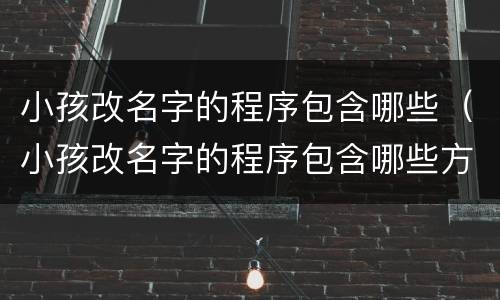 小孩改名字的程序包含哪些（小孩改名字的程序包含哪些方面）