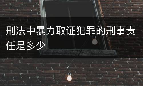 刑法中暴力取证犯罪的刑事责任是多少