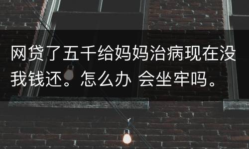 网贷了五千给妈妈治病现在没我钱还。怎么办 会坐牢吗。