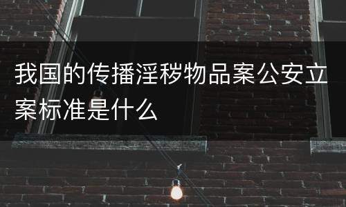 我国的传播淫秽物品案公安立案标准是什么