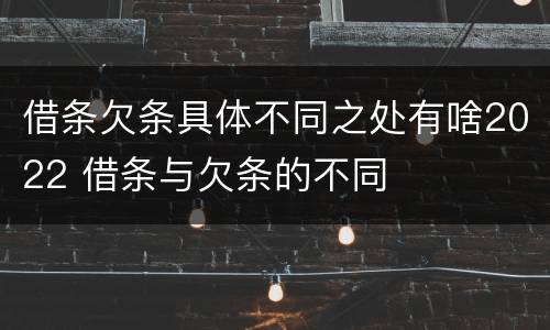 借条欠条具体不同之处有啥2022 借条与欠条的不同