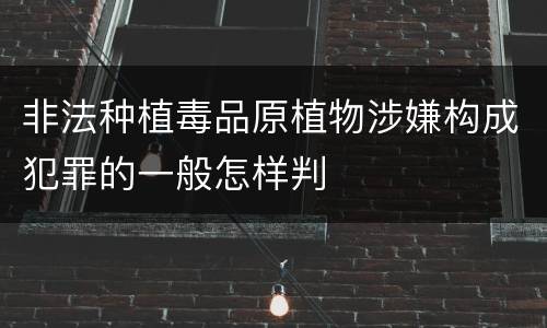 非法种植毒品原植物涉嫌构成犯罪的一般怎样判