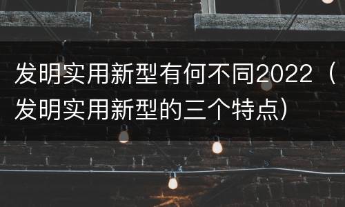 发明实用新型有何不同2022（发明实用新型的三个特点）