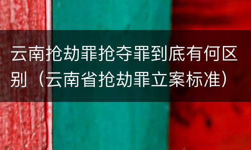 云南抢劫罪抢夺罪到底有何区别（云南省抢劫罪立案标准）