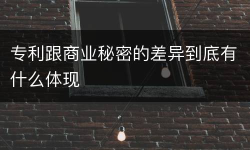 专利跟商业秘密的差异到底有什么体现