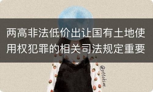 两高非法低价出让国有土地使用权犯罪的相关司法规定重要内容是什么
