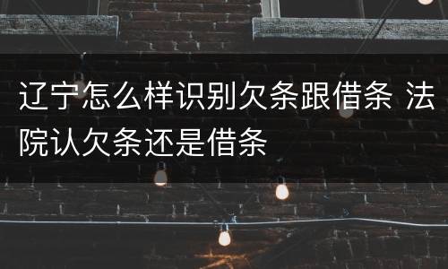 辽宁怎么样识别欠条跟借条 法院认欠条还是借条