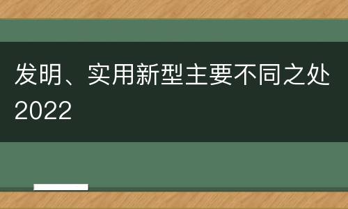 发明、实用新型主要不同之处2022