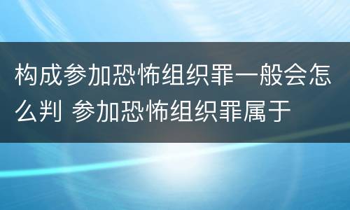 构成参加恐怖组织罪一般会怎么判 参加恐怖组织罪属于