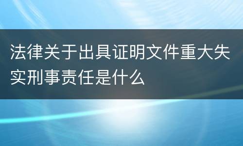 法律关于出具证明文件重大失实刑事责任是什么