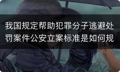 我国规定帮助犯罪分子逃避处罚案件公安立案标准是如何规定