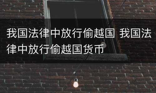 我国法律中放行偷越国 我国法律中放行偷越国货币