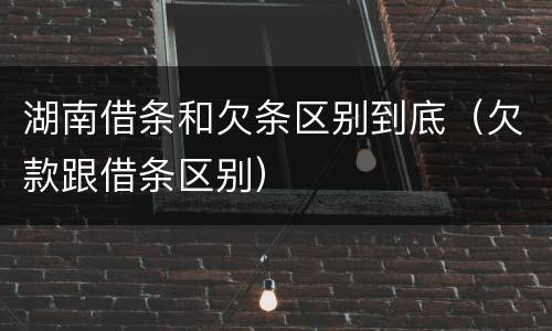 湖南借条和欠条区别到底（欠款跟借条区别）