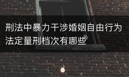 刑法中暴力干涉婚姻自由行为法定量刑档次有哪些