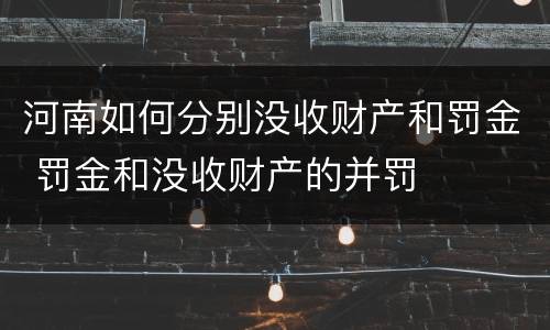 河南如何分别没收财产和罚金 罚金和没收财产的并罚