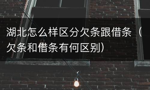 湖北怎么样区分欠条跟借条（欠条和借条有何区别）