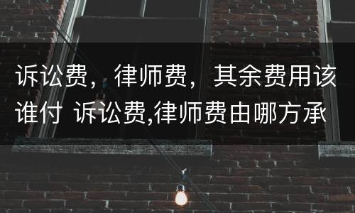 诉讼费，律师费，其余费用该谁付 诉讼费,律师费由哪方承担?