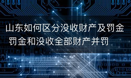 山东如何区分没收财产及罚金 罚金和没收全部财产并罚